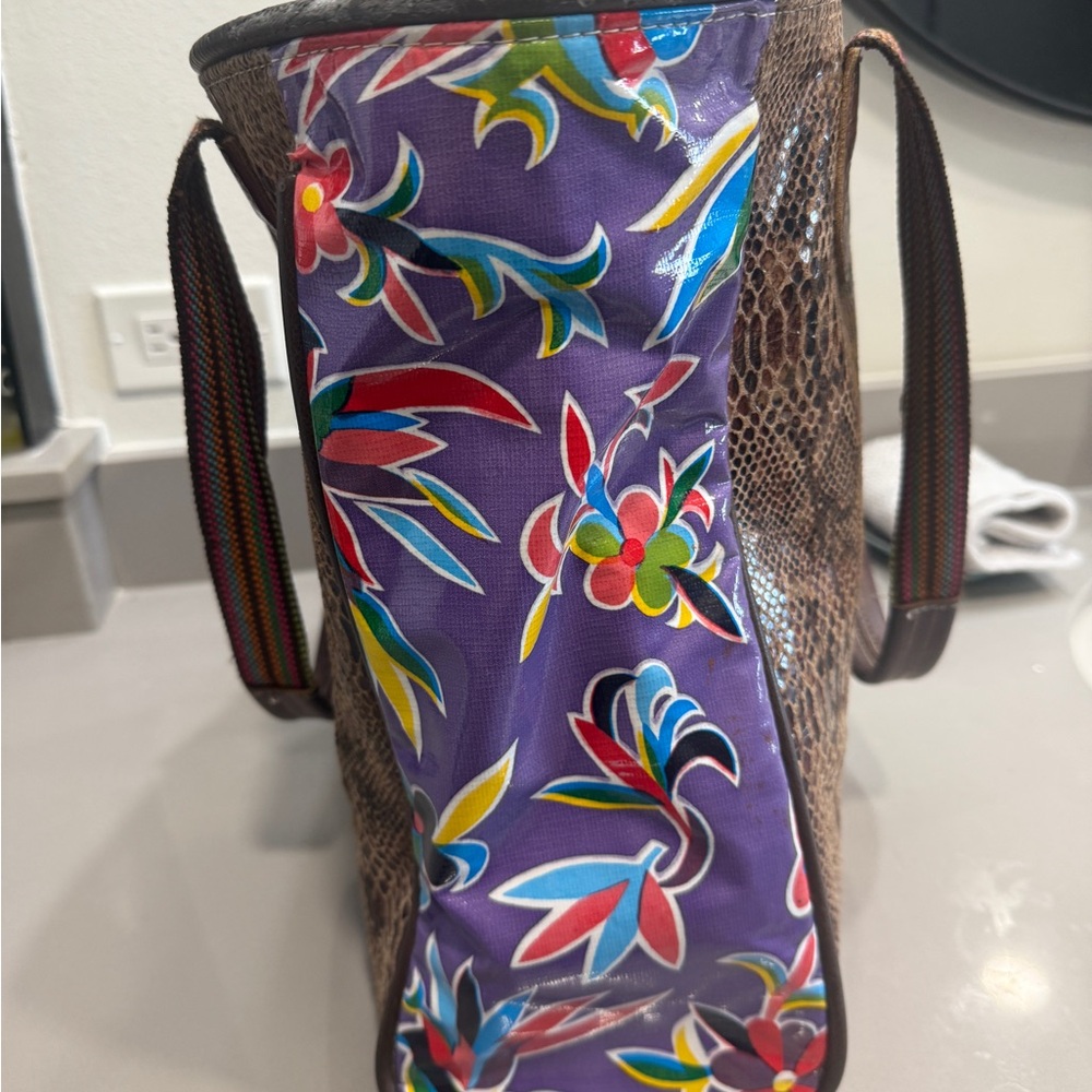 Consuela Brown Floral Embroidered Tote - Picture 5 of 6